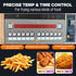 Close-up of the Tenshine TS-EF126 commercial electric deep fryer control panel, highlighting precise dual-unit temperature display (°F/°C) and programmable menus.