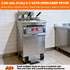 Tenshine TS-EF213 3-phase electric fryer operating in a professional kitchen, highlighting its 14.3kW rapid heat recovery and space-saving design.