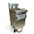 Side profile of the TS-EF213 industrial deep fryer on a white background, highlighting its robust stainless steel chassis and heavy-duty mobility casters.