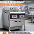 Maximize your kitchen's ROI and reduce cooking oil consumption using the efficient heat recovery and commercial deep fryer filter capabilities of the TS-EF302.