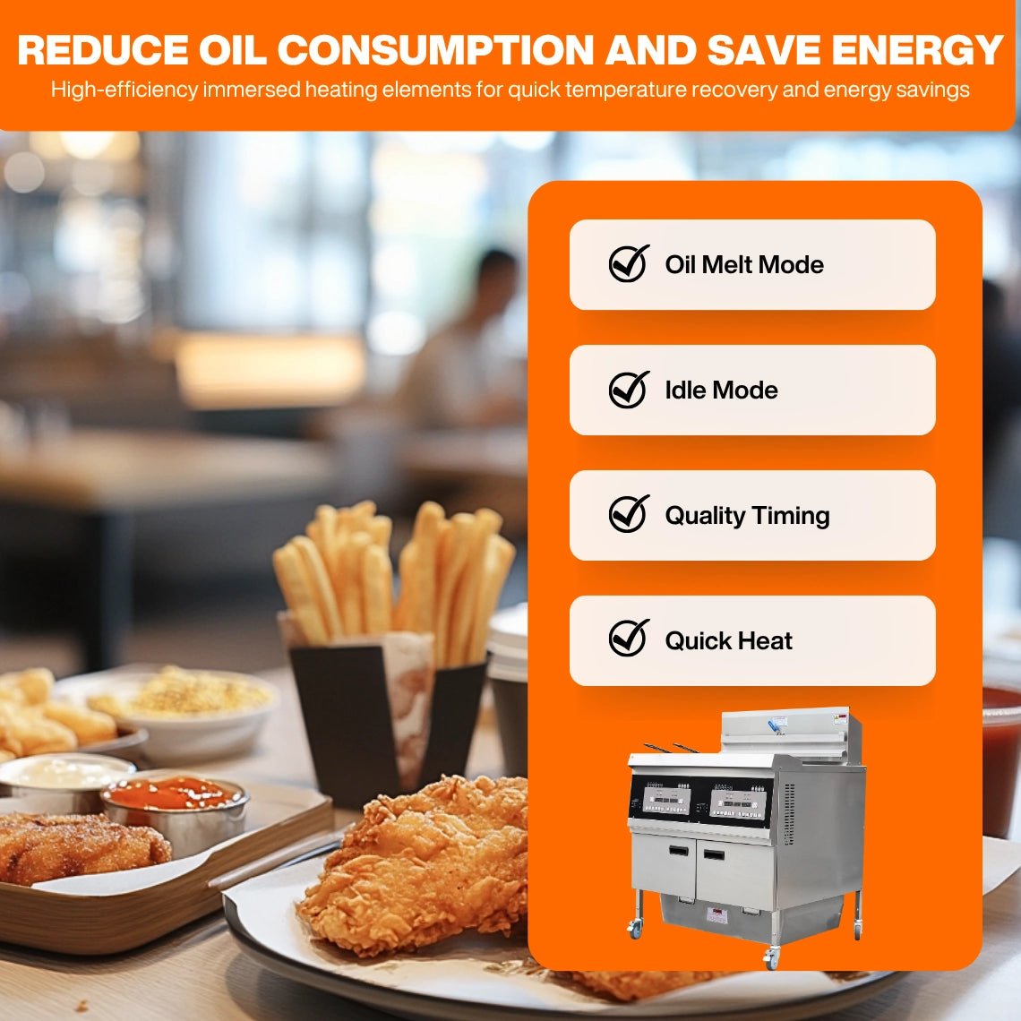 Demonstrating the extreme high-volume output and exceptional profitability the TS-EF302 electric commercial fryer brings to busy QSR franchises and food trucks.