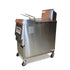 Side profile of the TS-EF321 commercial deep fryers electric unit, highlighting its robust stainless steel build and heavy-duty casters.