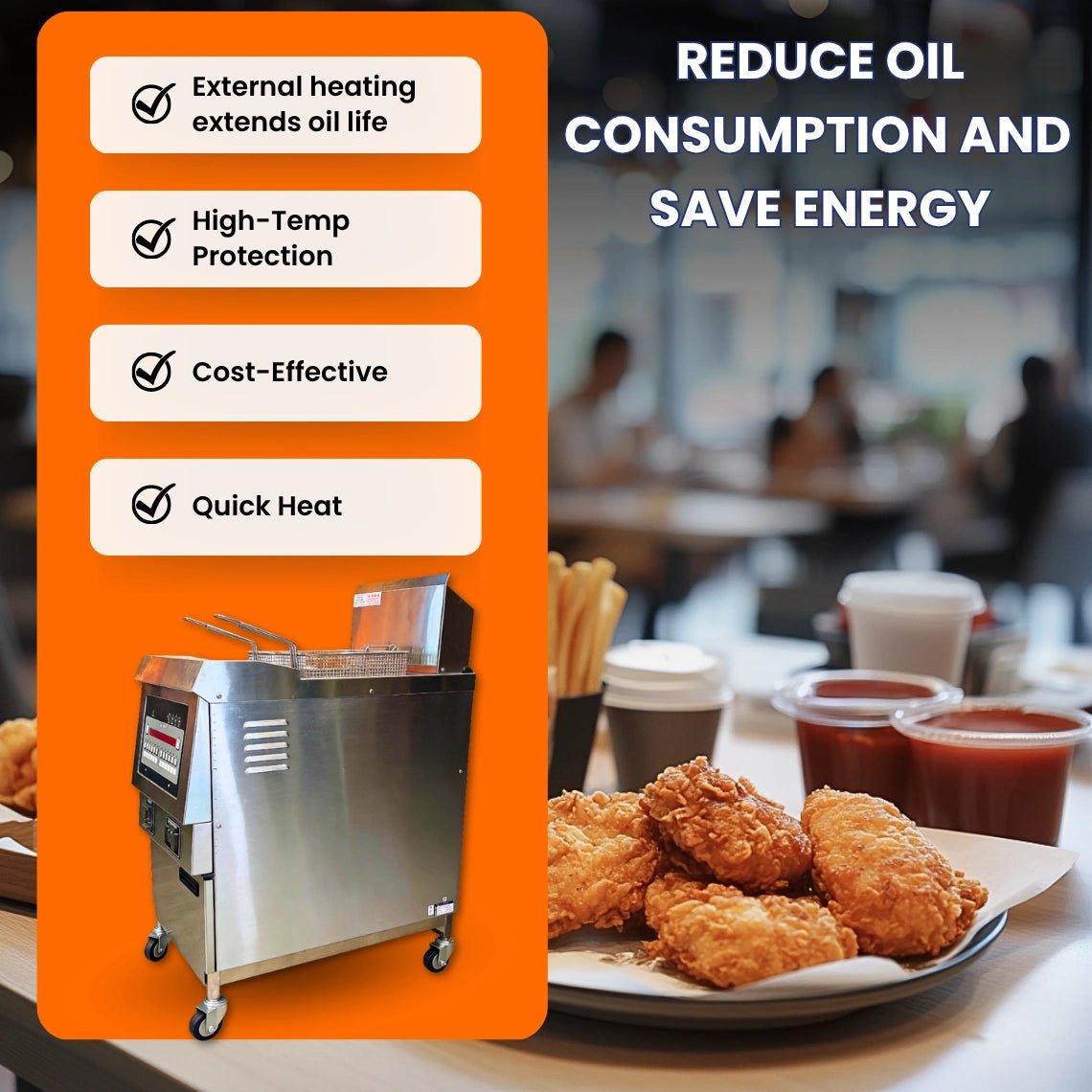 Summary of the high ROI benefits that make the TS-EF321 the best commercial electric fryer for sale today.