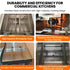 A four-panel collage displaying the premium hardware components of the TS-GF321 heavy-duty commercial lpg deep fryer.