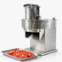Tenshine TS-VS639 heavy duty food slicer on a white background, effortlessly processing perfect 1/4 inch tomato slices for burger shops.