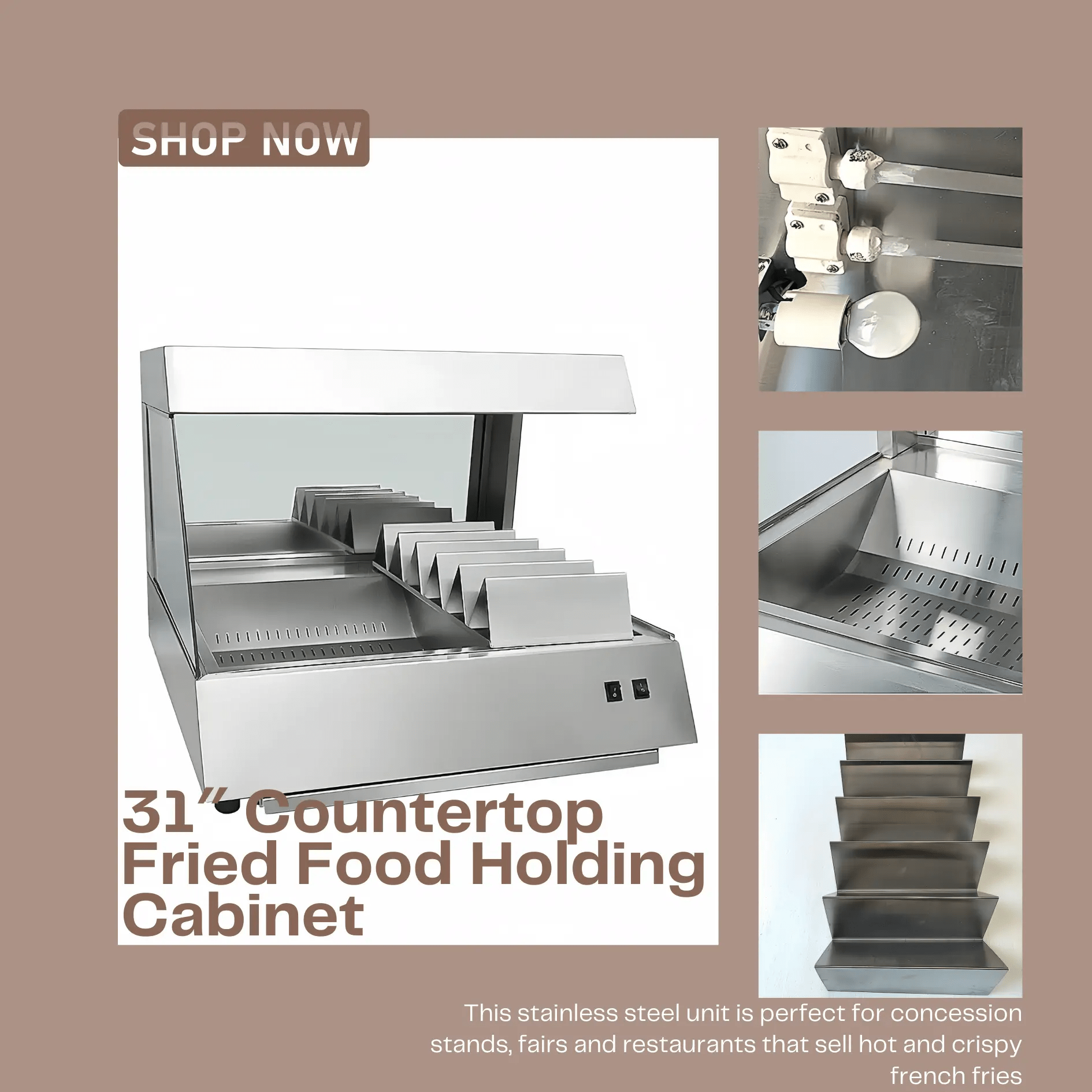 TWC6 Tabletop Stainless Steel Fry Dump Station & Fried Food WarmerFry Dump Station