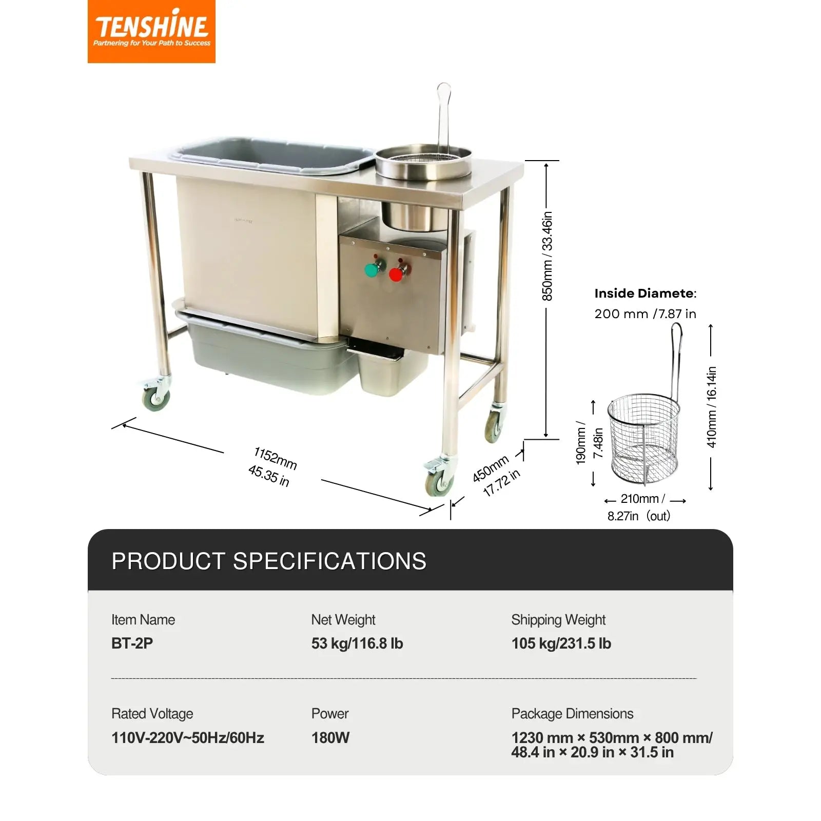 Ultra Slim Silent Electric Breading Table with Automatic Flour Sifter for Fried Chicken BT - 2PUltra Slim Silent Electric Breading Table