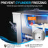 Smart anti-freeze technology on a vegan soft serve machine. Precision sensors trigger low-mix alerts and auto-shutoff to prevent cylinder freezing during busy hours.
